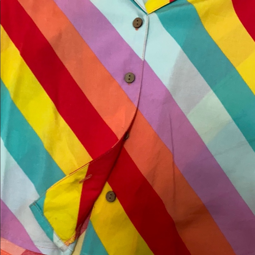 Forever 21 • Rainbow Candy Striped Cropped Button Up - Picture 6 of 12